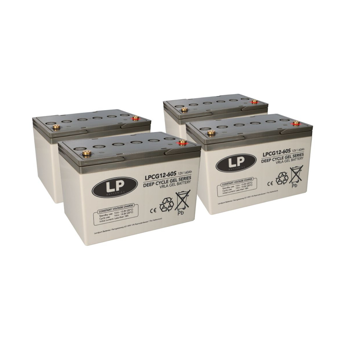 Bleigel Akku 4x 12V 60Ah kompatibel zu Rollstuhl E-Mobil Seniorenmobil u.a.
