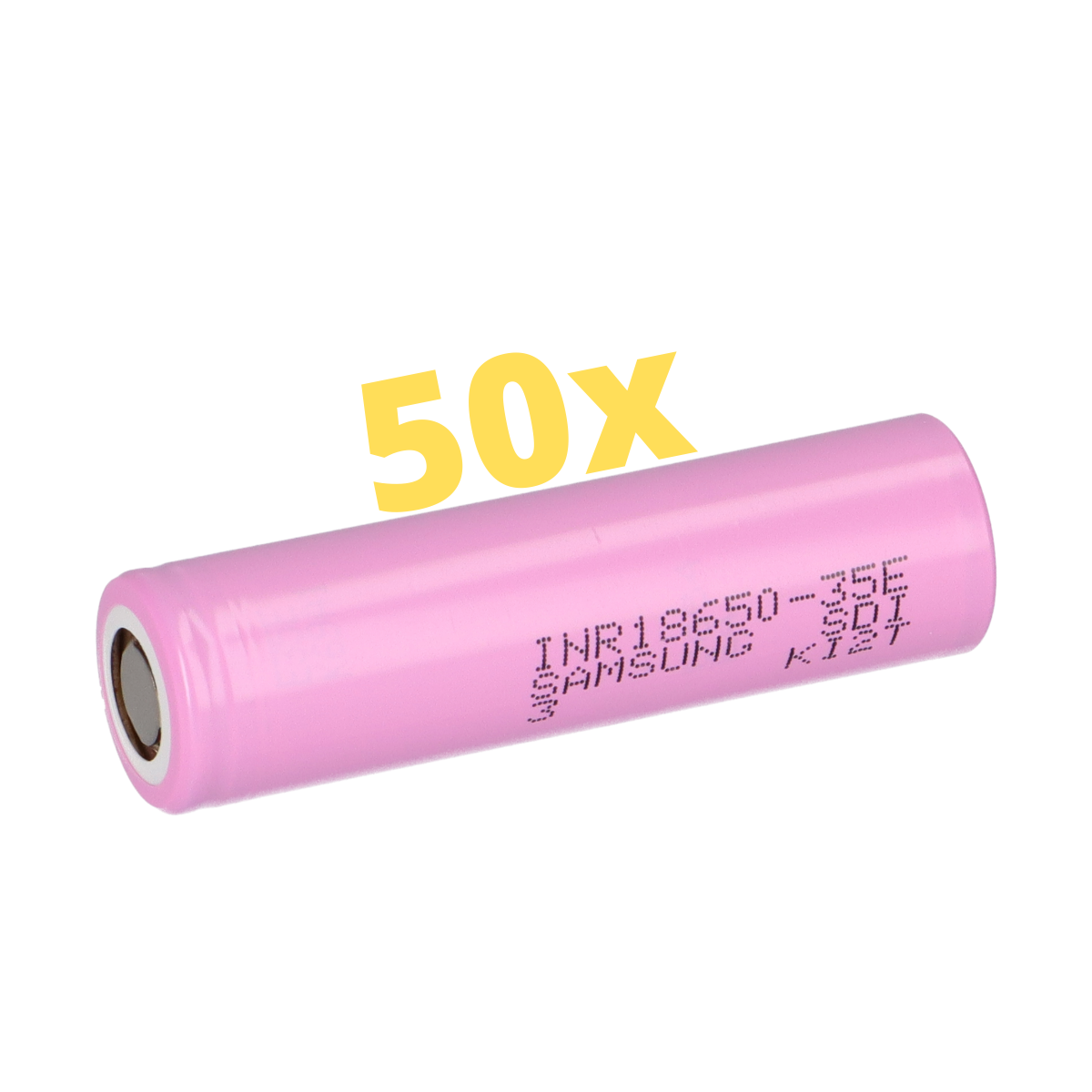 50× Samsung INR18650-35E – 18650 Li-Ion 3,7 V 3500 mAh (Flat-Top, ungeschützt)