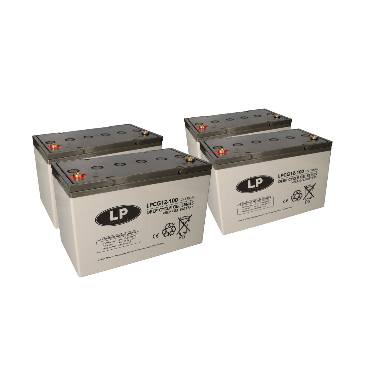 Bleigel Akku 4x 12V 100Ah kompatibel zu Rollstuhl E-Mobil Seniorenmobil u.a.