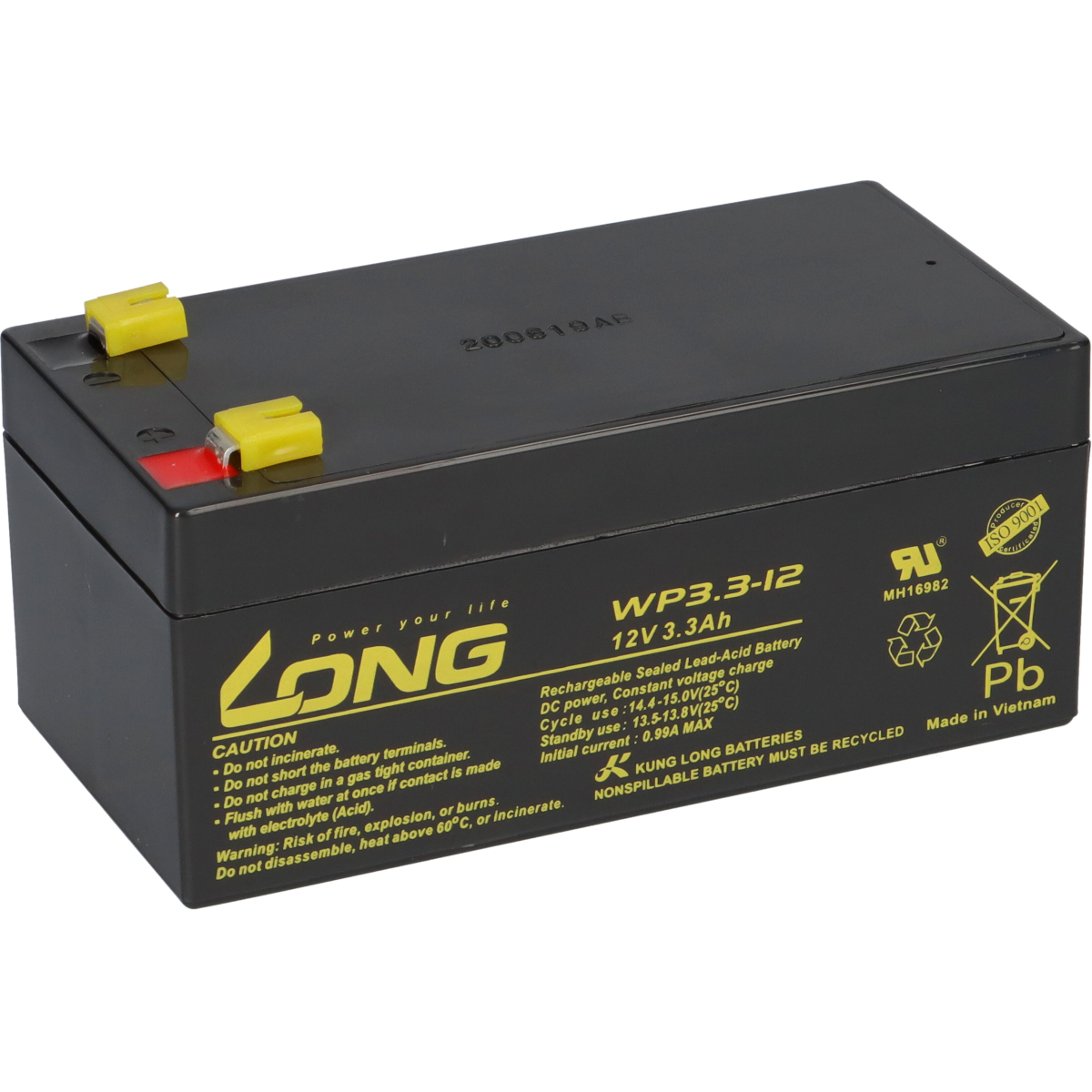 B-Ware Kung Long WP3.3-12 12V 3,3Ah AGM Blei Vlies wartungsfrei #1
