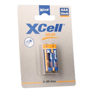 XCell Solar Akkus X550AAA Micro Ni-MH 1,2V 550mAh 2er Blister