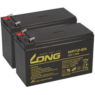 2x Kung Long VDS WP7,2-12A F2, 12V, 7,2 Ah Blei AGM Akku 6,3mm Faston