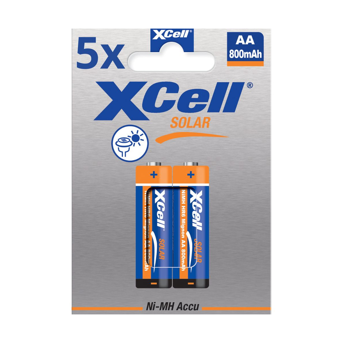 10x XCell Solar Akkus X800AA Mignon Ni-MH 1,2V 800mAh (5x 2er Blister)