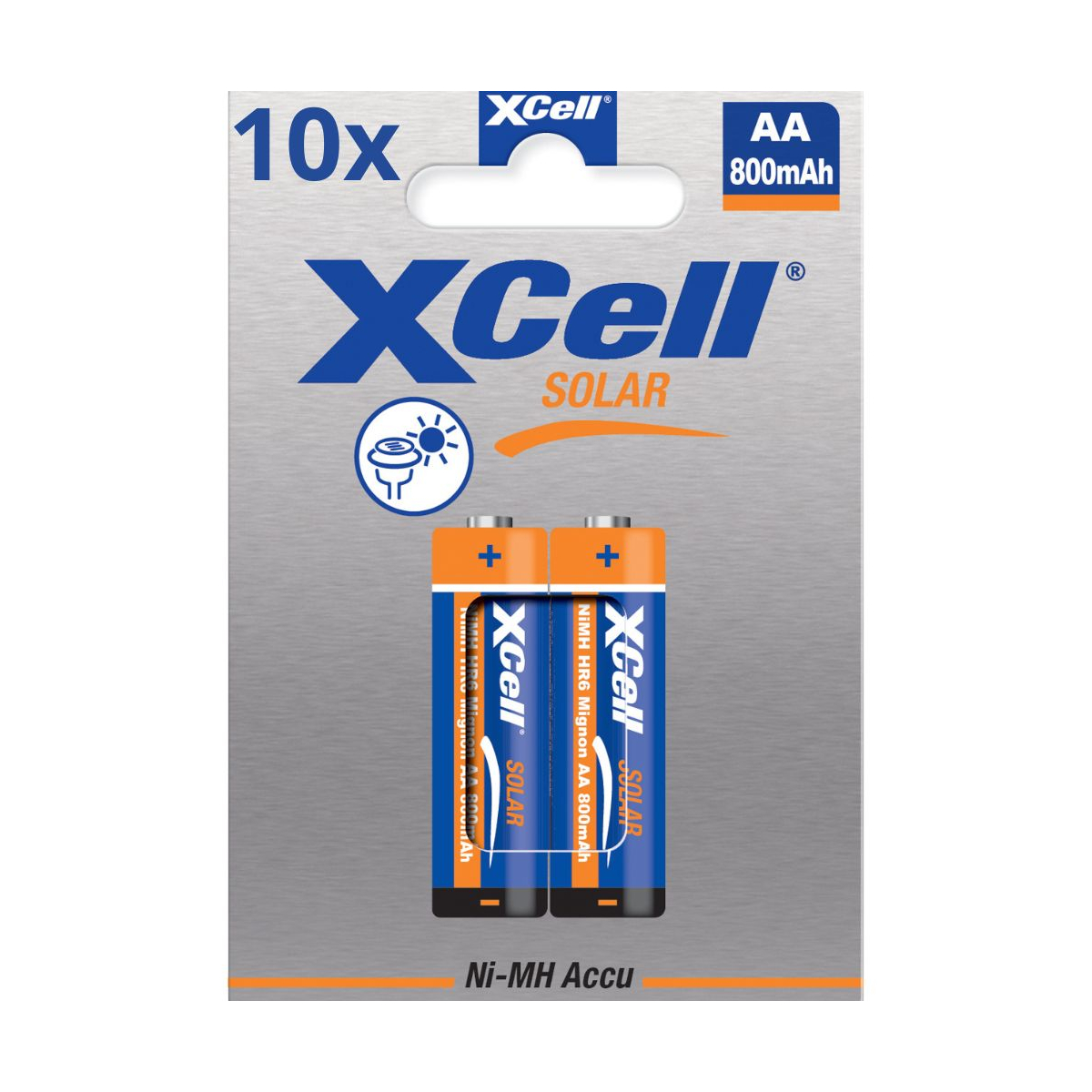 20x XCell Solar Akkus X800AA Mignon Ni-MH 1,2V 800mAh (10x 2er Blister)