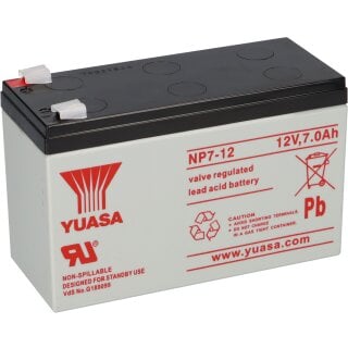 Yuasa Blei-Akku NP7-12 Pb 12V 7Ah VdS, Faston 4,8mm