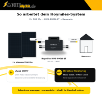 Balkonkraftwerk 1000 Wp mit Hoymiles HMS-800W-2T WLAN & 