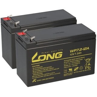 2x Kung Long VdS WP7.2-12A F1 12V 7,2 Ah Blei AGM Akku 4,8mm Faston