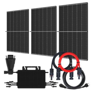 Balkonkraftwerk 1335Wp 3x Trina Solar Modul Hoymiles HMS-1600-4T Microinverter Komplettset Black Frame