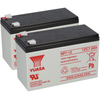 2x Yuasa Blei-Akku NP7-12 Pb 12V 7Ah VdS, Faston 4,8mm 1