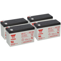 4x Yuasa Blei-Akku NP7-12 Pb 12V 7Ah VdS, Faston 4,8mm 1