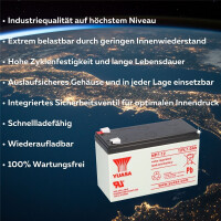 6x Yuasa NP7-12 AGM-Bleiakku je 12V 7Ah VdS – Faston F