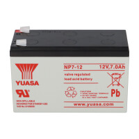 6x Yuasa NP7-12 AGM-Bleiakku je 12V 7Ah VdS – Faston F