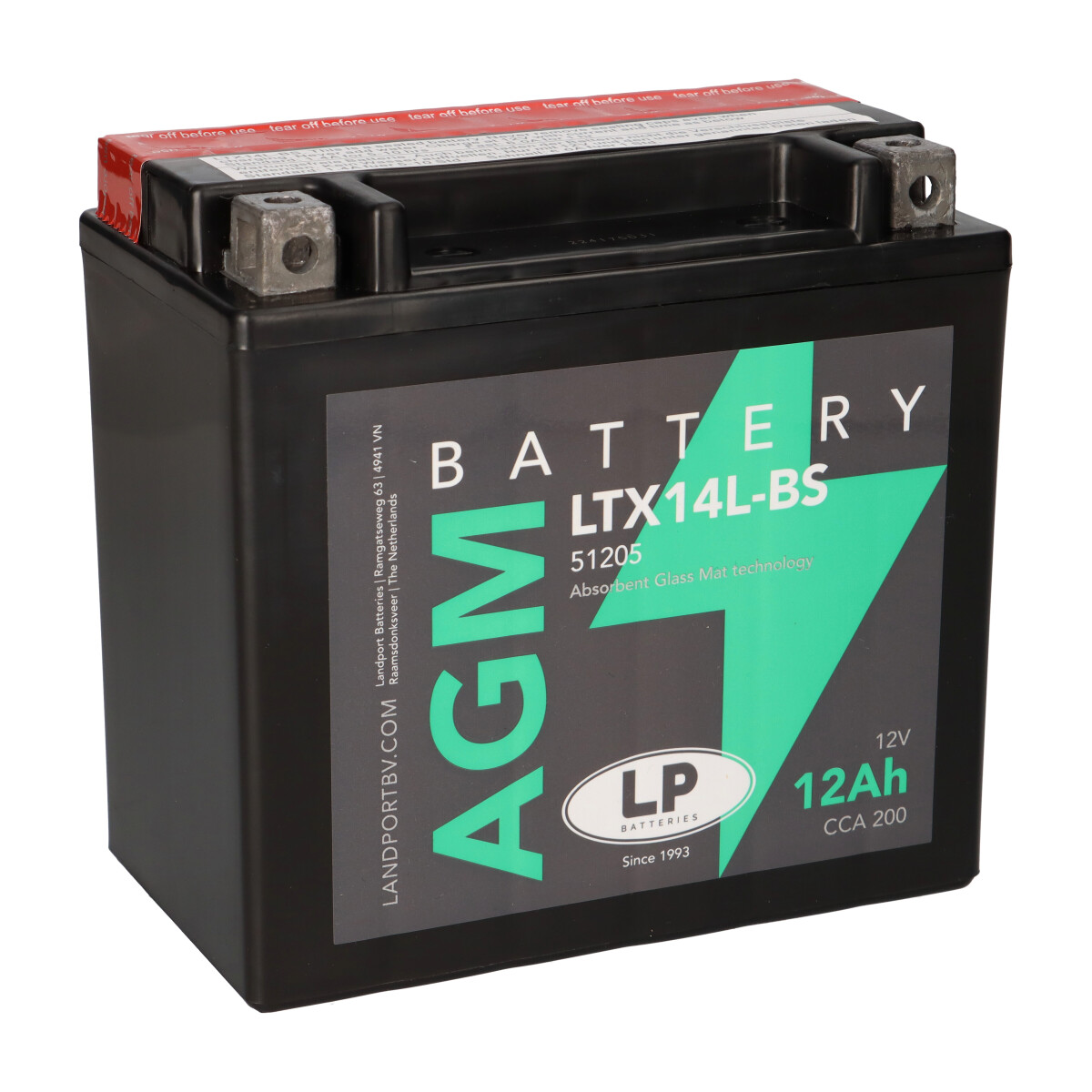 Batterie AGM 12V 12Ah für Motorrad Startbatterie MS LTX14L-3