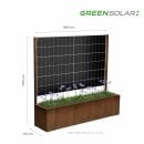 Solarpflanzkasten 420/400 Cortenstahl bifazial premium line