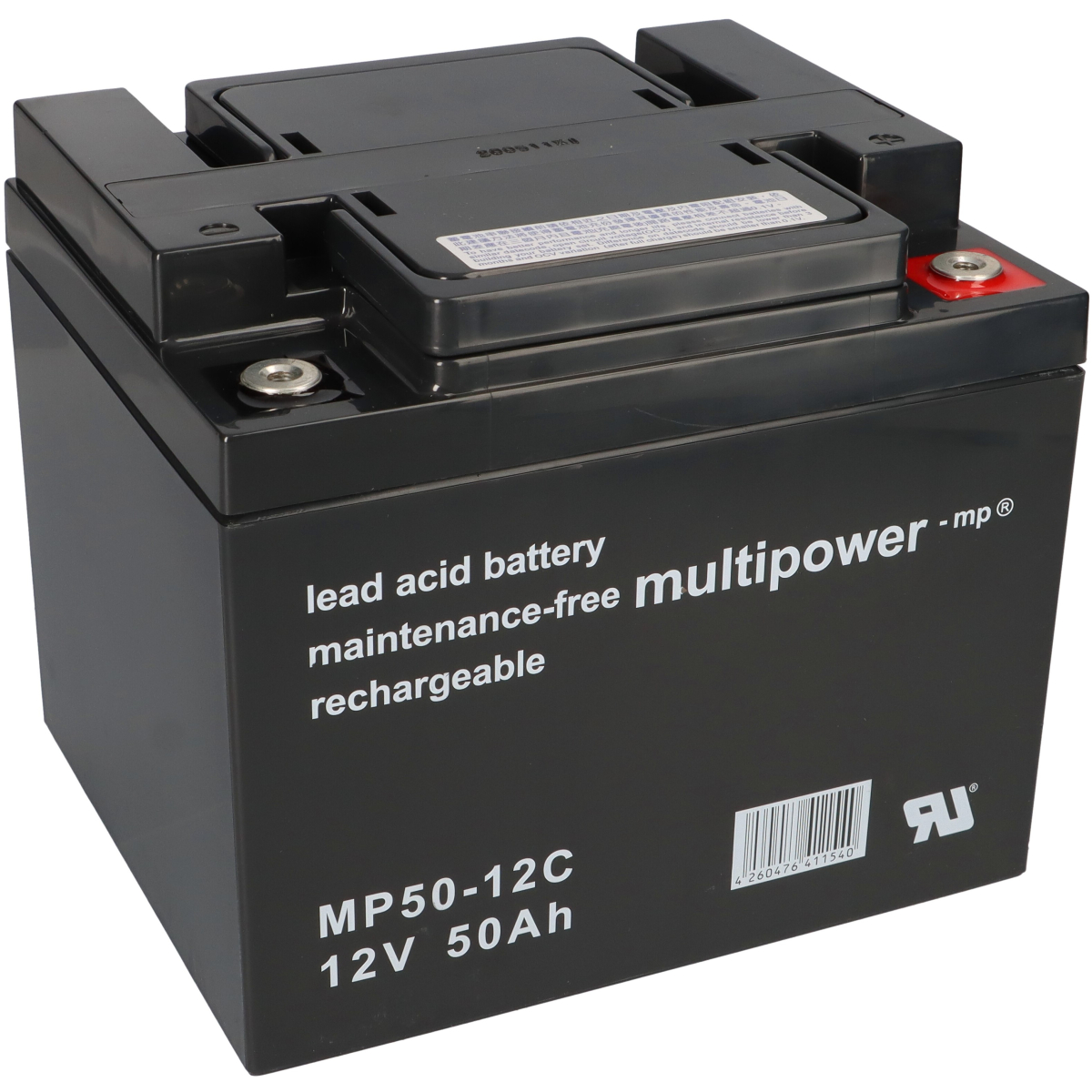 Multipower Blei-Akku MP50-12C Pb 12V 50Ah Zyklenfest M6 Innengewinde