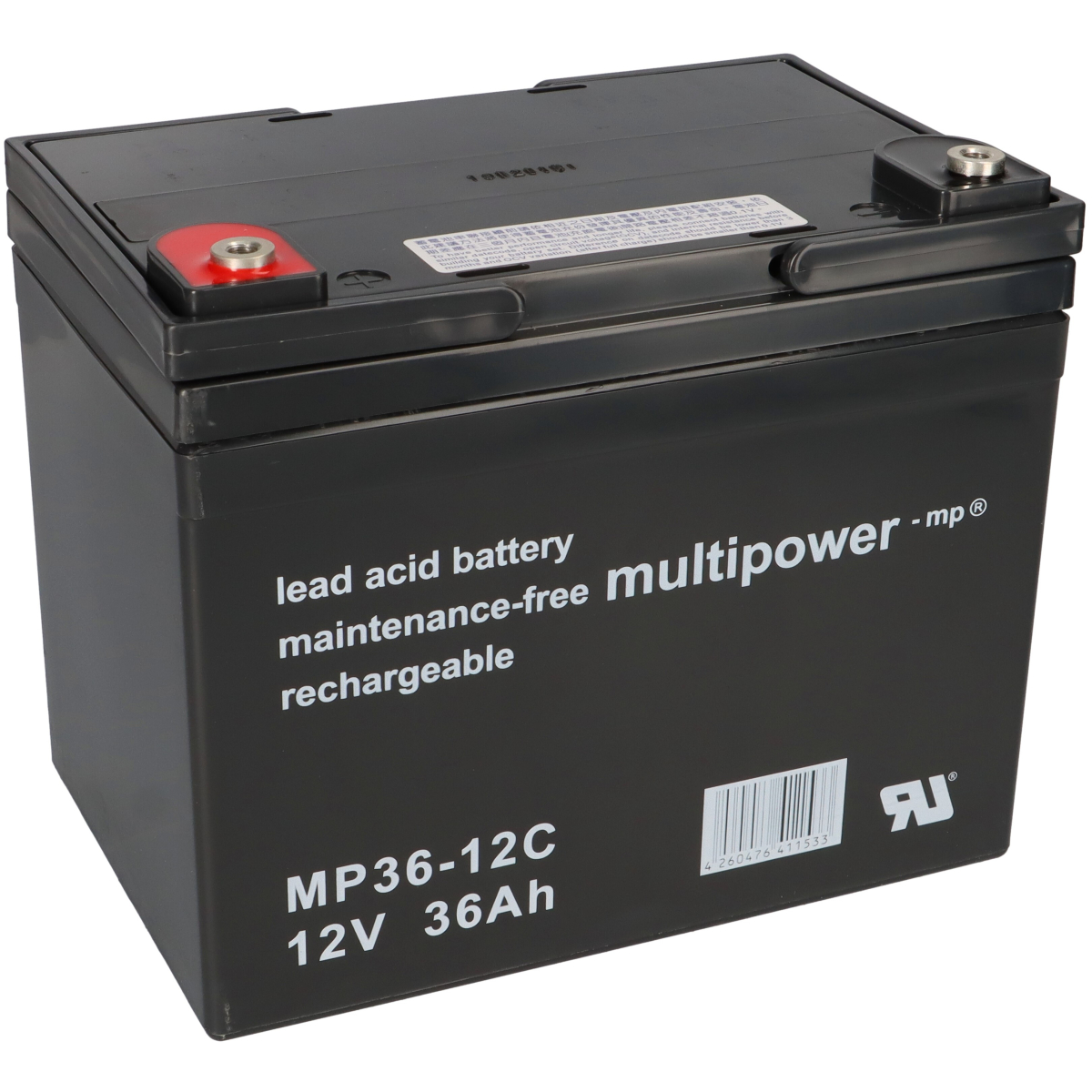 Multipower Blei-Akku MP36-12C 12V 36Ah Zyklenfest, M6 Innengewinde