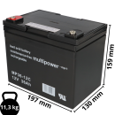 Multipower Blei-Akku MP36-12C 12V 36Ah Zyklenfest, M6...