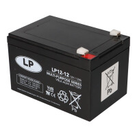 Landport LP12-12 T2 12V 12Ah AGM Bleiakku VdS 6,3 mm Faston 