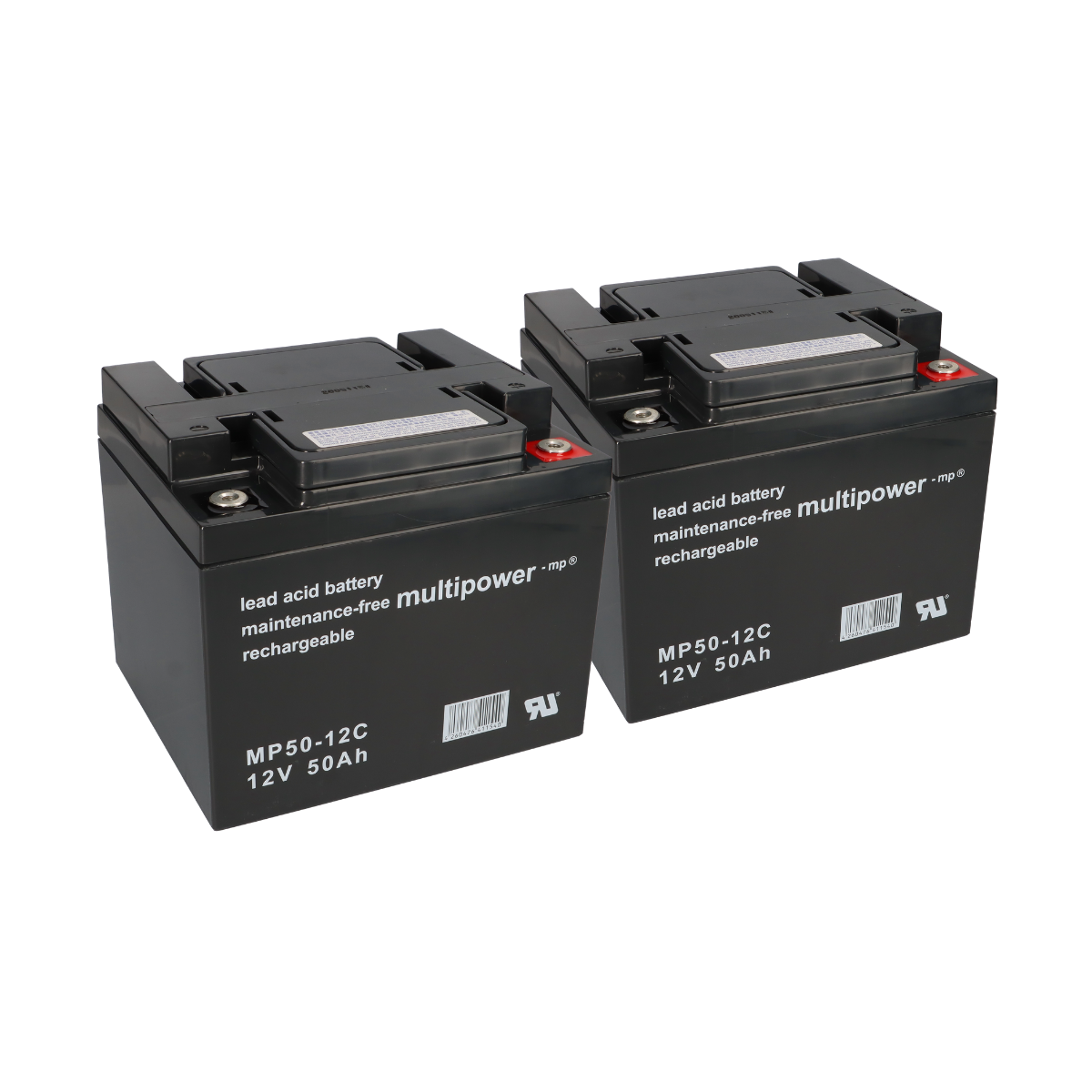 Akku-Satz Batterie für Scooter Elektromobil Dietz Agin, 2 x 12V 50Ah Blei AGM Multipower