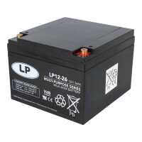 Landport LP12-26 T12 12V 26Ah AGM Bleiakku VdS 6