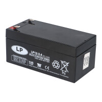 Landport LP12-3.4 T1 12V 3,4Ah AGM Bleiakku VdS 4,8 mm Fasto