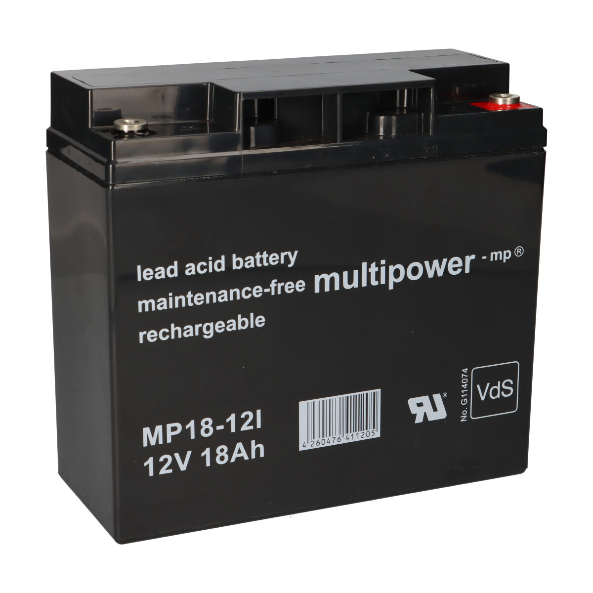 Multipower MP18-12I AGM Bleiakku 12V 18Ah M5 Schraubanschluss für USV, Notstrom & Sicherheitstechnik