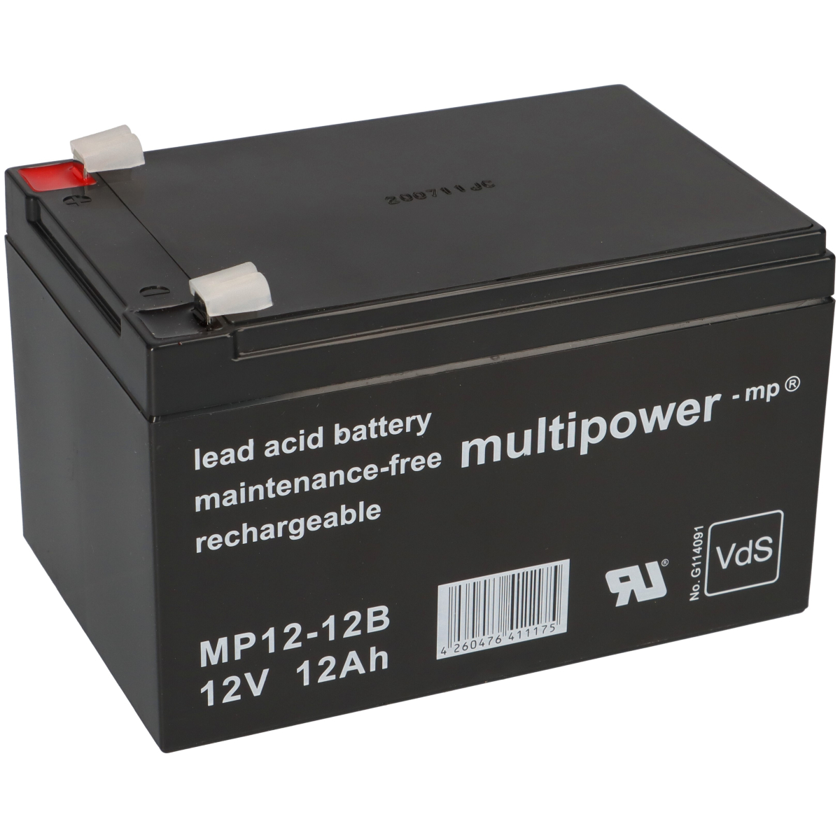 Multipower Blei-Akku MP12-12B Pb 12V 12Ah VdS G114091, Faston 6,3