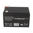 Multipower Blei-Akku MP12-12B Pb 12V 12Ah VdS G114091, Faston 6,3