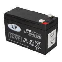 Landport LP12-7 T2 12V 7Ah AGM Bleiakku VdS 6,3 mm Faston 6