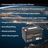 Multipower Blei-Akku MP15-12C Pb 12V 15Ah Zyklenfest, Faston