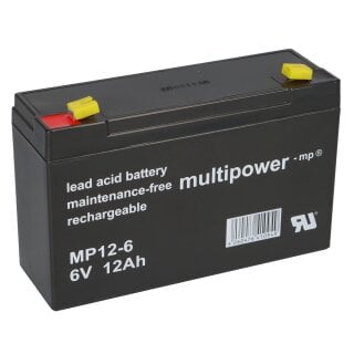 Multipower Blei Akku MP12 6 Pb 6V 12Ah AGM