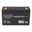 Multipower Blei-Akku MP12-6 Pb 6V 12Ah Faston 4,8mm