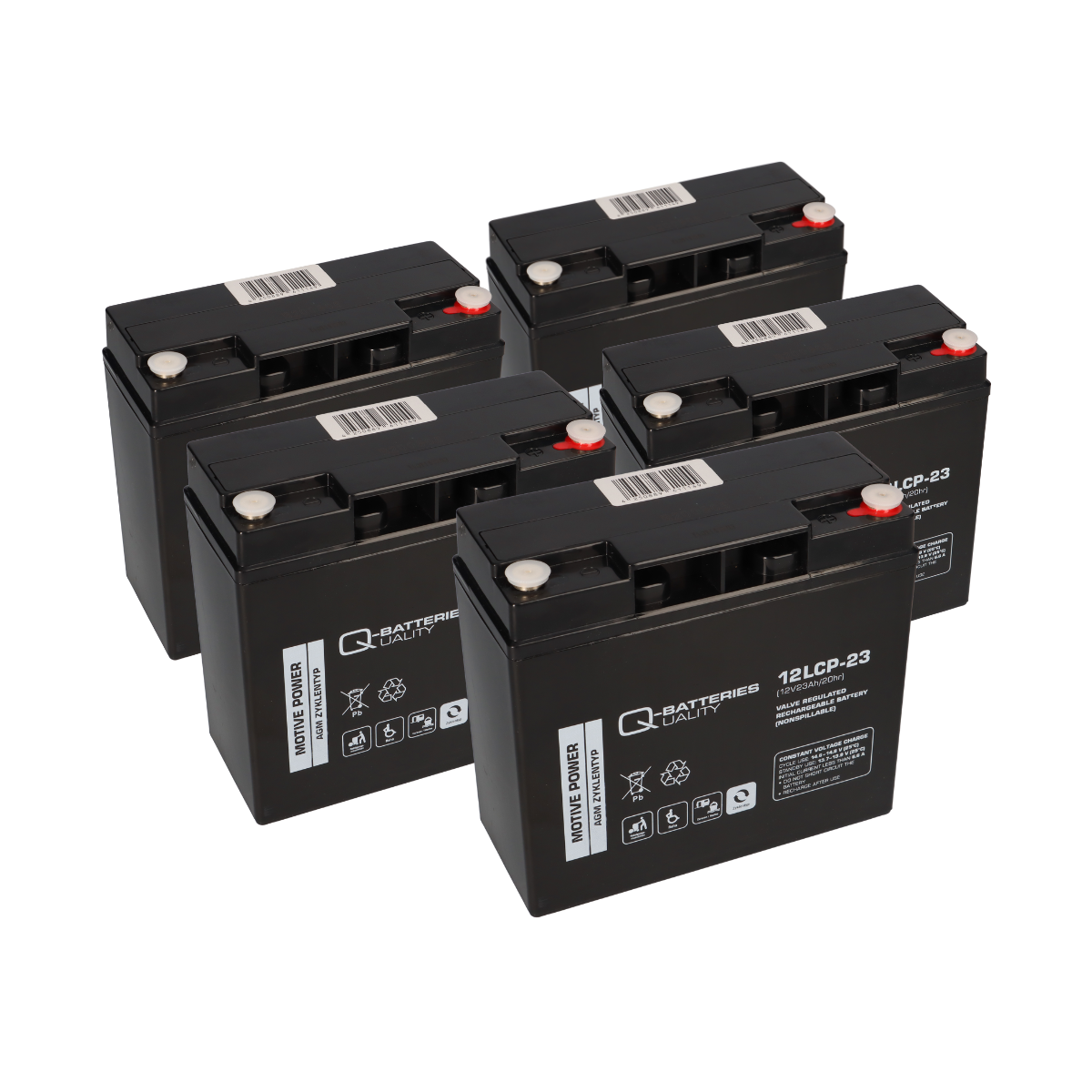 Akkusatz 5x 12V 23Ah kompatibel zu 6 DZM 20 60V 20Ah