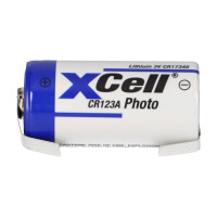 XCell CR123A Lithium Batterie 3V 1550 mAh mit U-Lötfahn