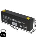 Multipower Blei-Akku MP2,3-12 Pb 12V 2,3Ah VdS G107033,...