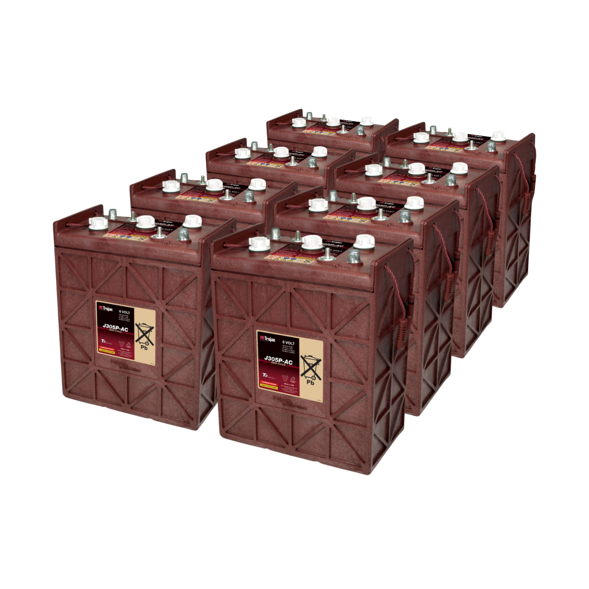 8x Traktionsbatterie Trojan J305P-AC 6V 330Ah Deep Cycle DT-Anschluss