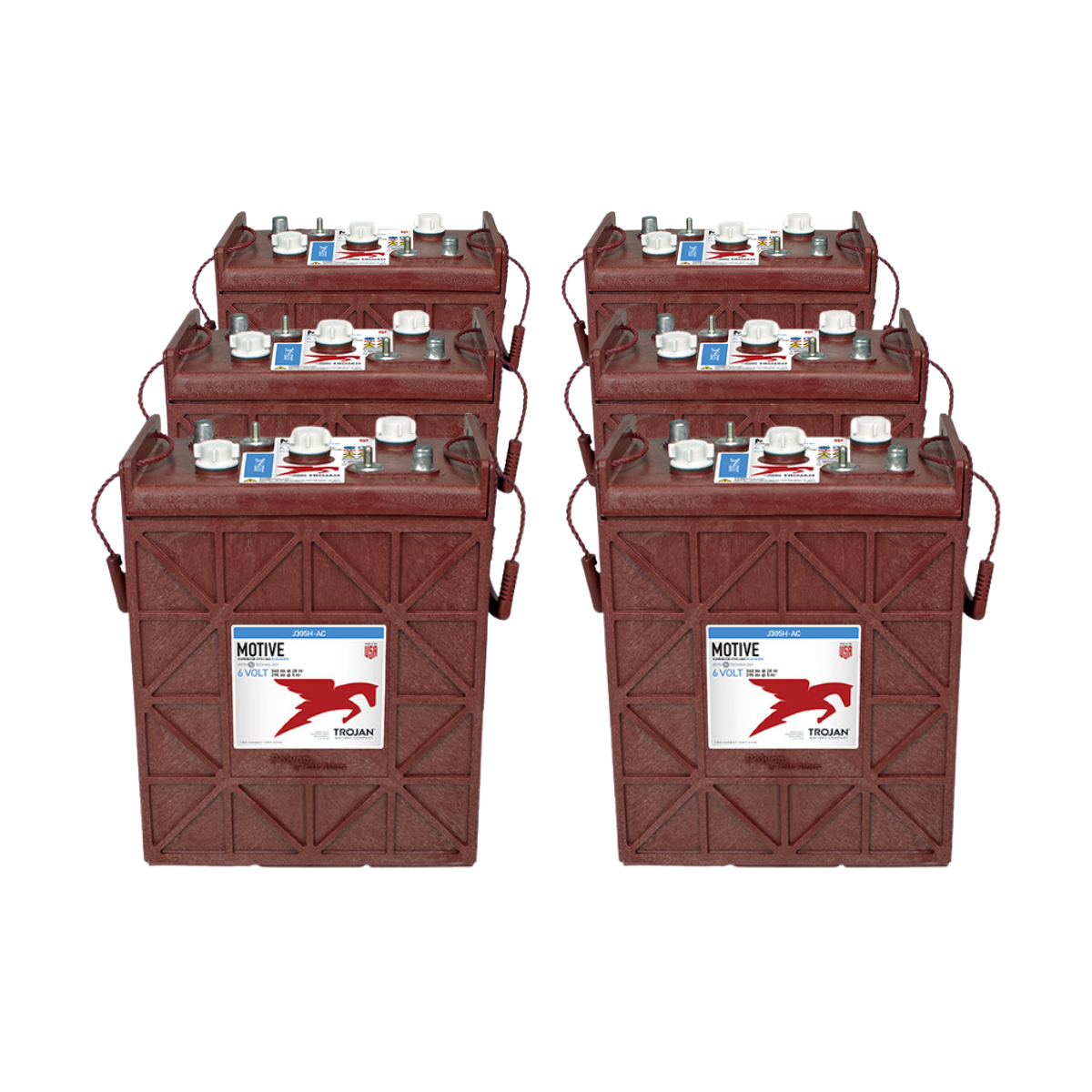 6x Traktionsbatterie Trojan J305H-AC 6V 360Ah Deep Cycle DT-Anschluss