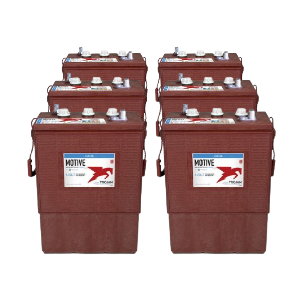 6x Trojan L16E-AC 6V 370Ah Deep Cycle Traktionsbatterie EUTR-Anschluss