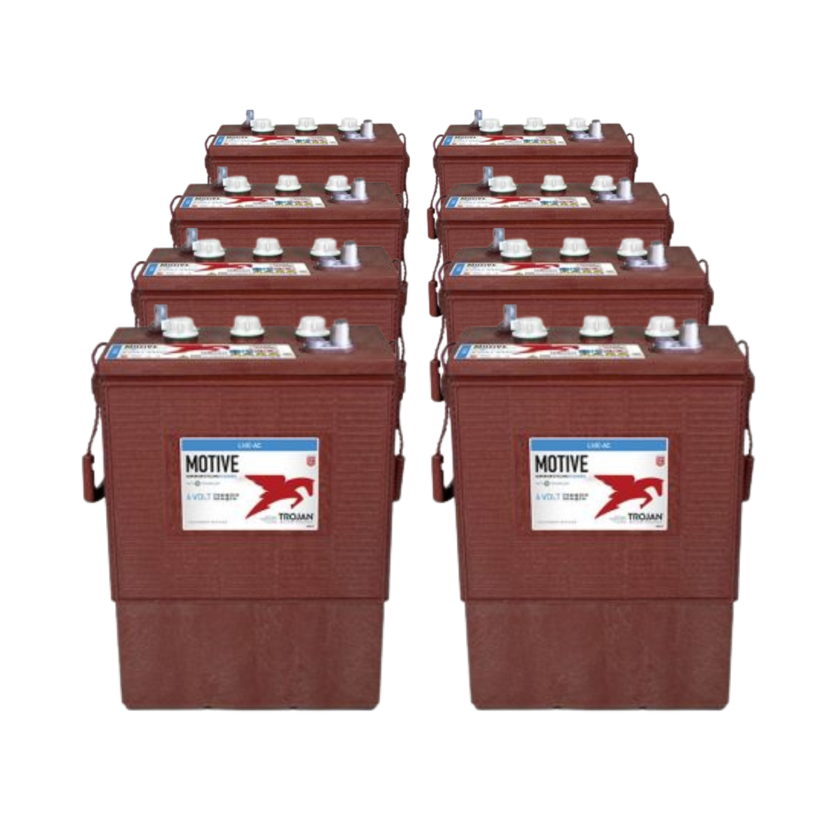 8x Trojan L16E-AC 6V 370Ah Deep Cycle Traktionsbatterie EUTR-Anschluss
