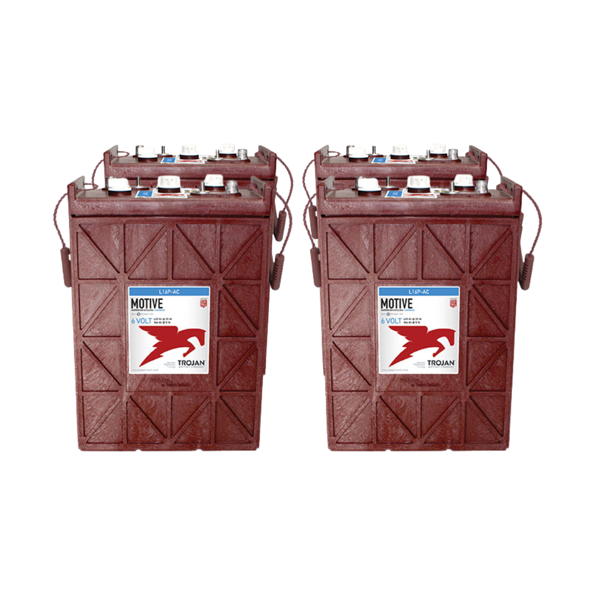 4x Traktionsbatterie Trojan L16P-AC 6V 420Ah Deep Cycle DT-Anschluss