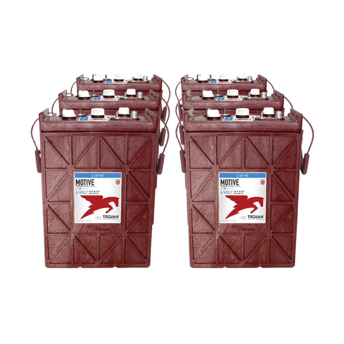 6x Traktionsbatterie Trojan L16P-AC 6V 420Ah Deep Cycle DT-Anschluss