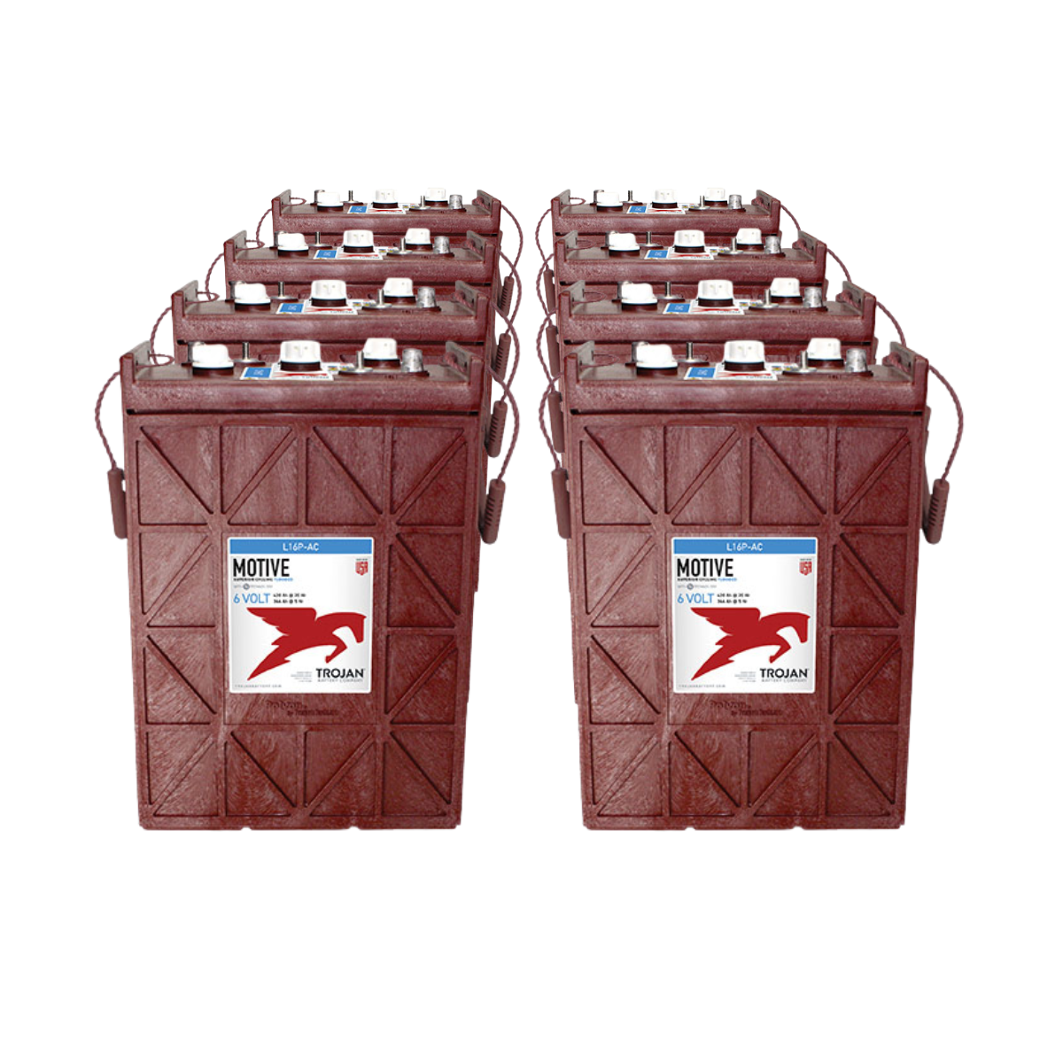 8x Traktionsbatterie Trojan L16P-AC 6V 420Ah Deep Cycle DT-Anschluss
