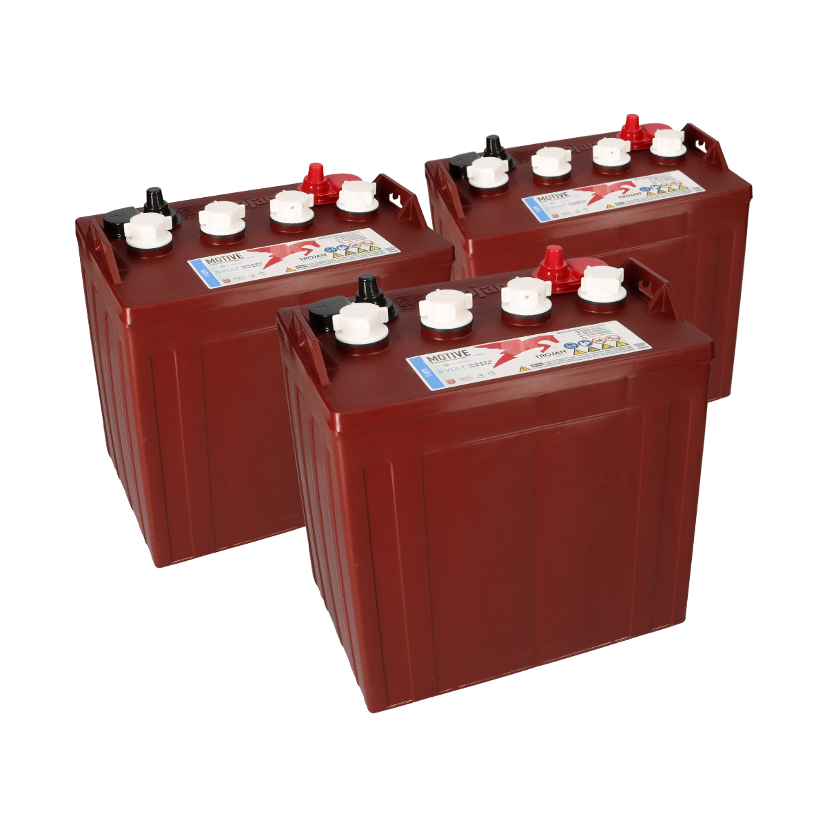 3x Trojan T-875 8V 170Ah Deep Cycle Traktionsbatterie ELPT-Anschluss