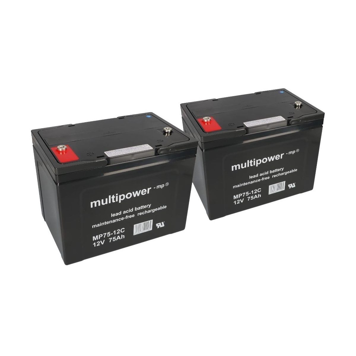 2 x 12V 75Ah Blei AGM Akku-Satz Batterien für Scooter Invacare Comet Pro 15 km