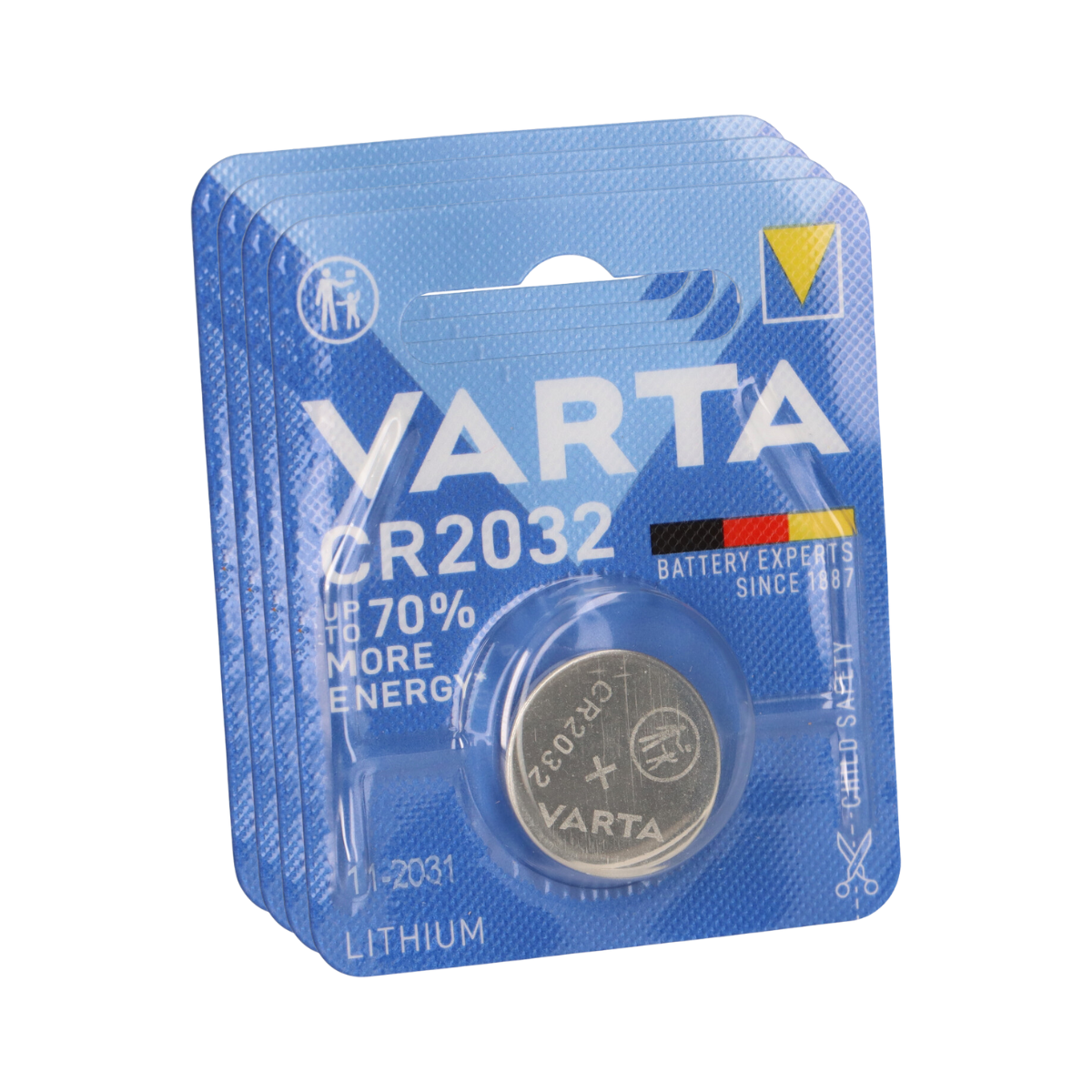 4x VARTA Lithium-Knopfzelle 3V CR 2032 DL 2032 ECR 2032 L14 EA - 2032C Lithium 5004LC