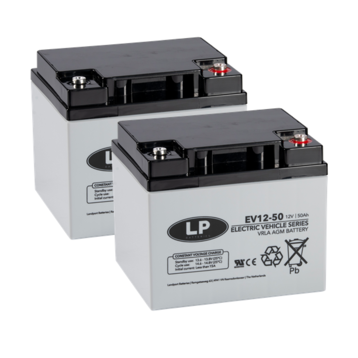2X AGM 12V 50Ah Blei-Akku - zyklenfest kompatibel WP50-12NE MP50-12C 12LCP-50 REC50-12I