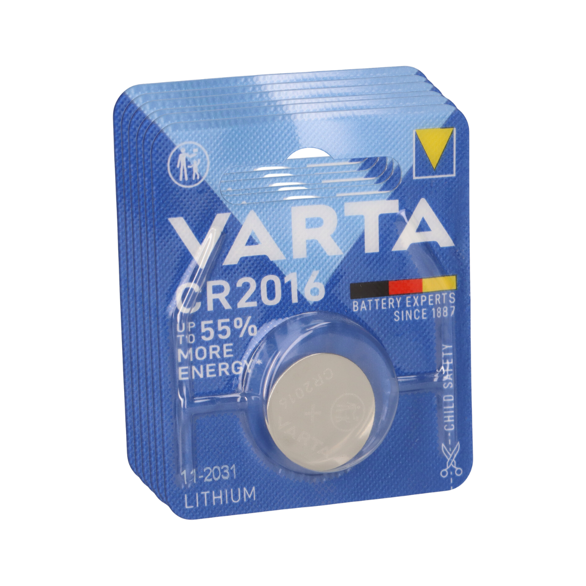 6x VARTA CR 2016 Lithium-Knopfzelle 3V im 1er Blister DL2016