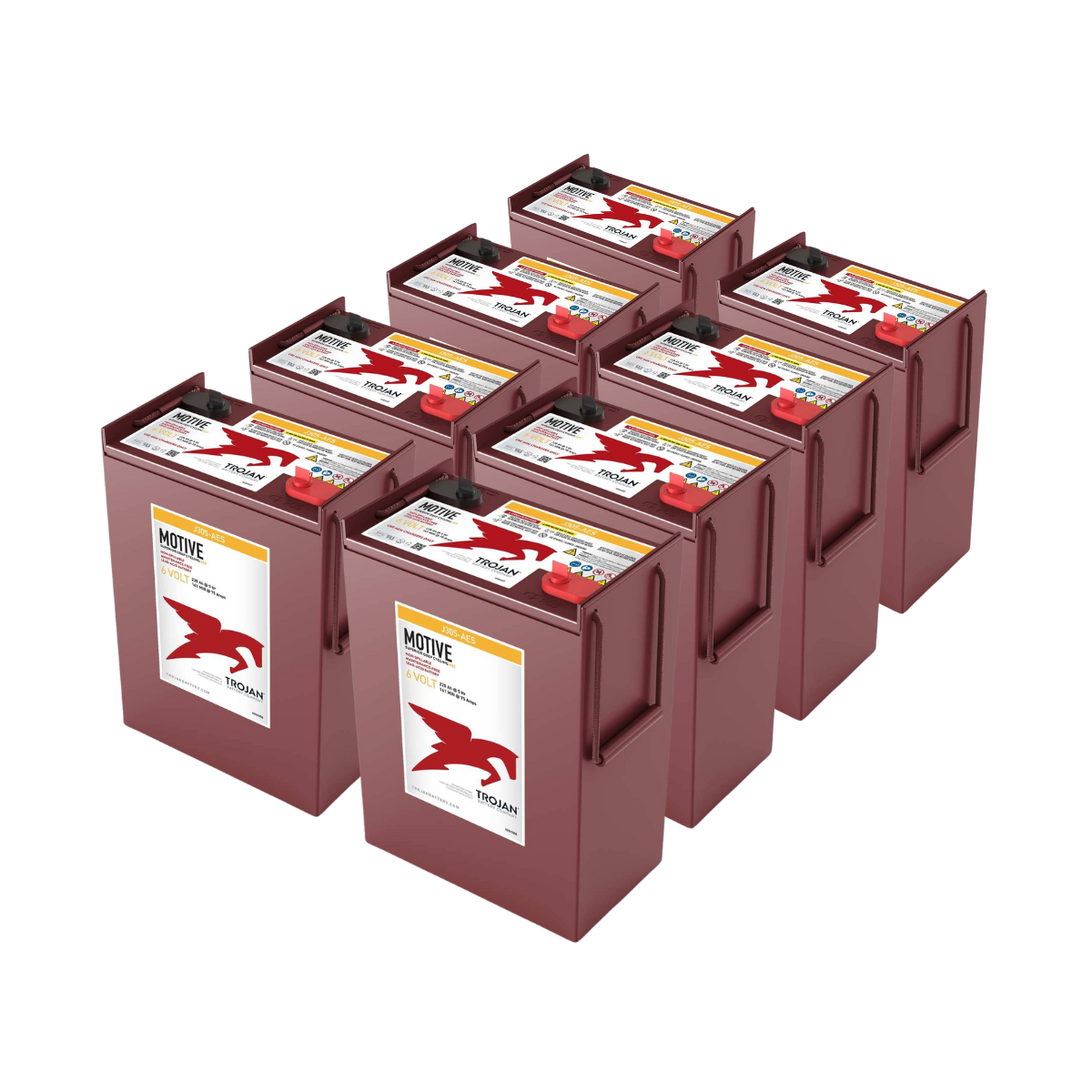 8x Trojan J305-AES 6V 279Ah Deep Cycle AGM Traktionsbatterie