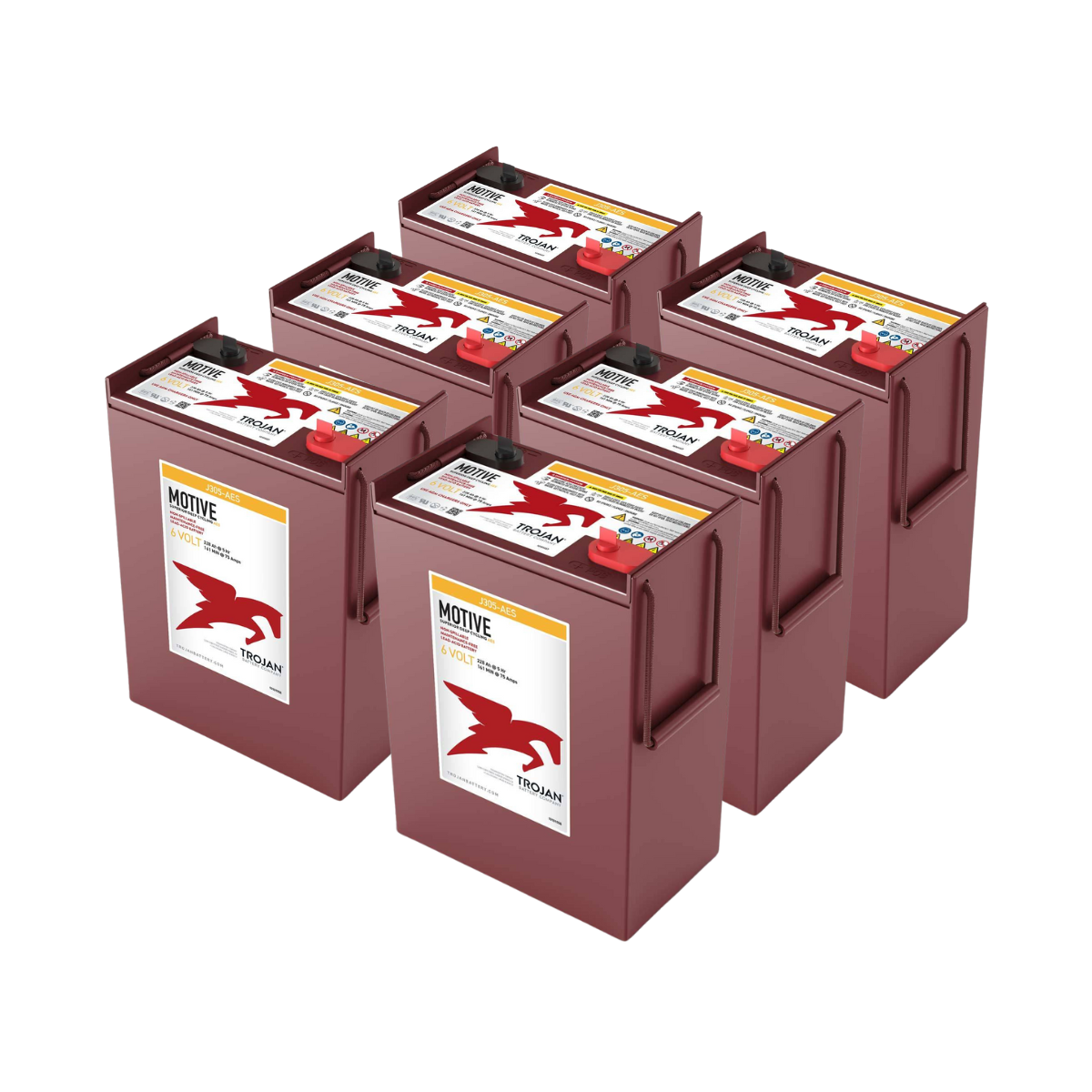 6x Trojan L16-AES 6V 355Ah Deep Cycle AGM Traktionsbatterie