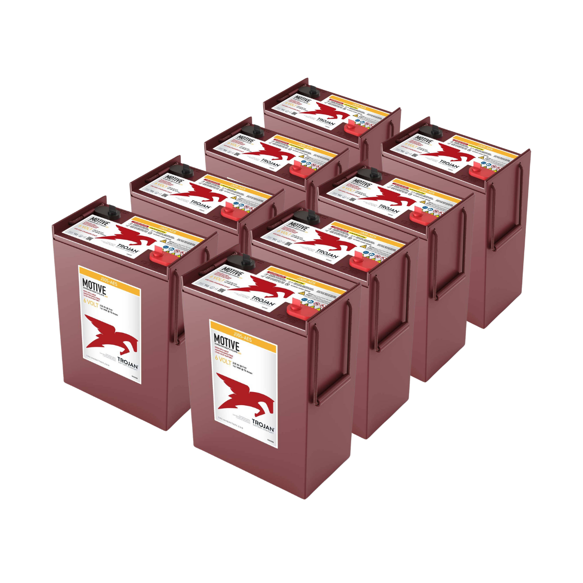 8x Trojan L16-AES 6V 355Ah Deep Cycle AGM Traktionsbatterie